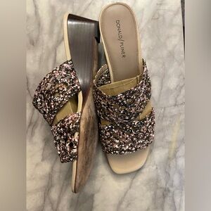 Donald J. Pliner Women's Textured Pink and Brown Wedges